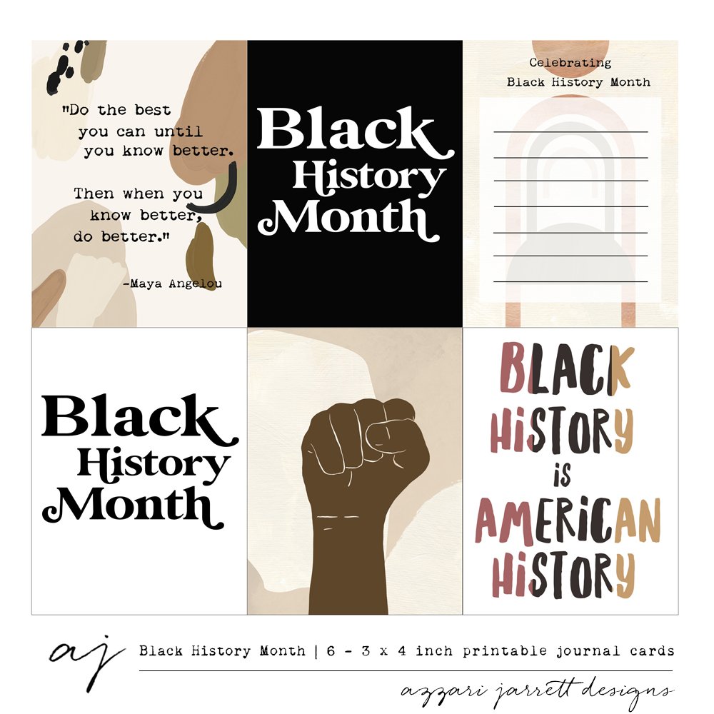 Black History Month pocket cards freebie from Azzari Jarrett Designs ...
